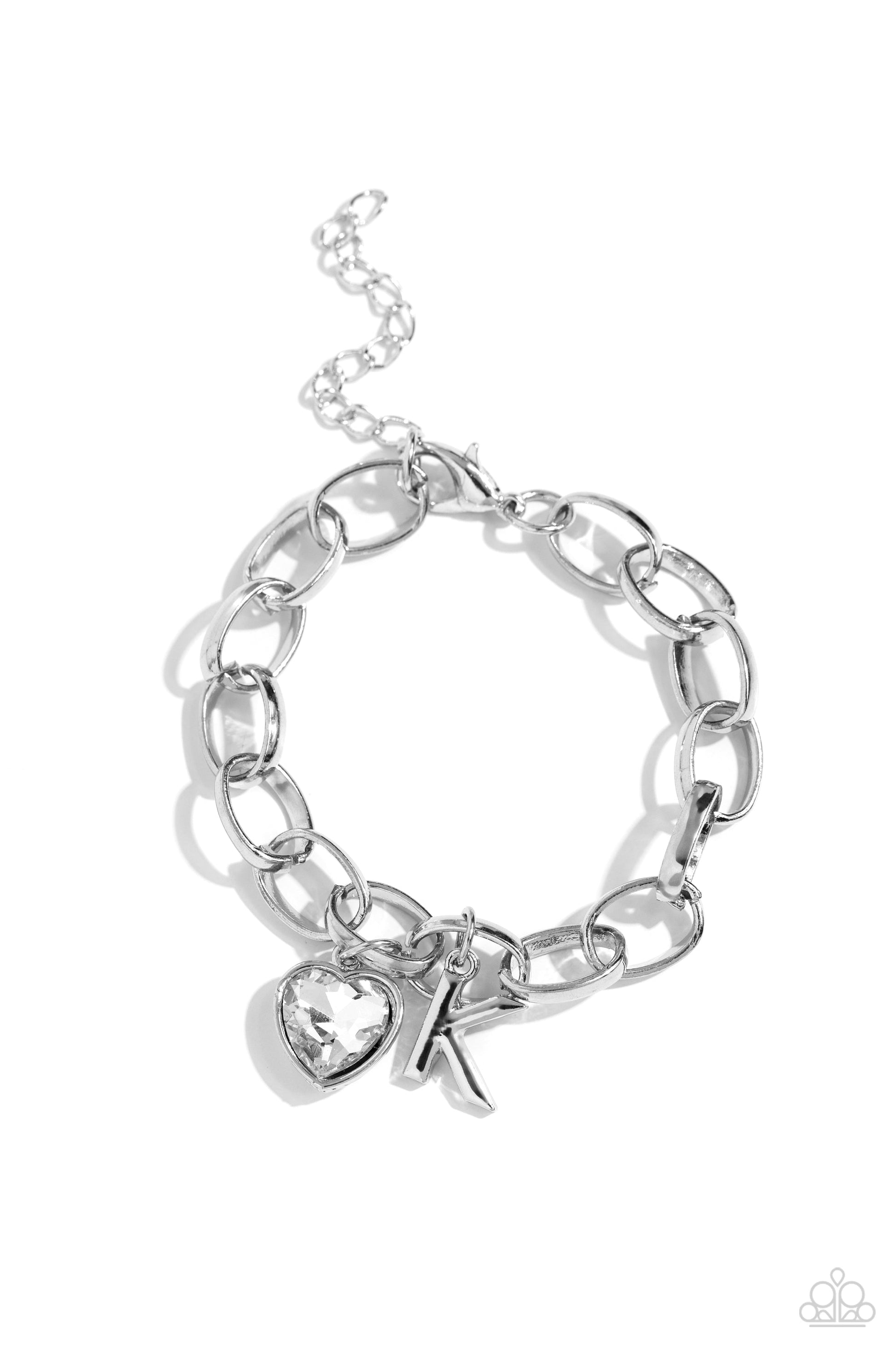 Guess Now Its INITIAL - White - K Paparazzi Bracelet $5 Jewelry with Janet Morgan Bracelets