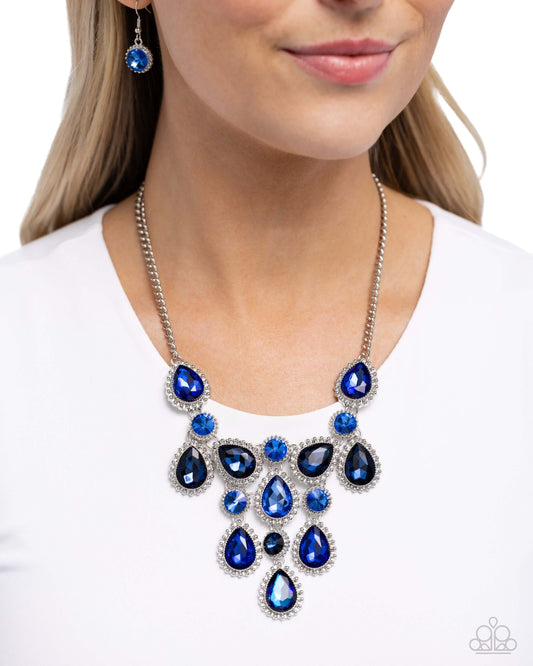 Dripping in Dazzle - Blue Paparazzi Necklace $5 Jewelry with Janet Morgan Necklaces