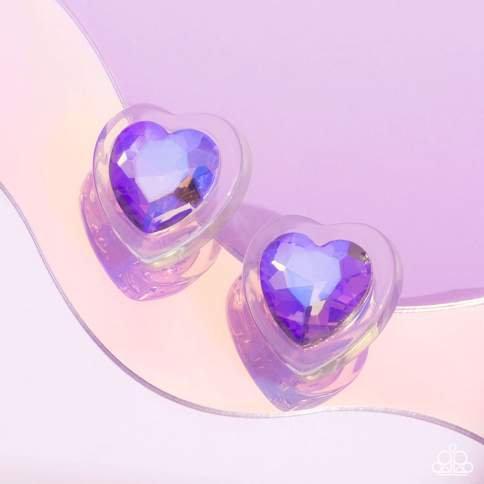 Heart-Pounding Haute - Purple Paparazzi Heart Earrings $5 Jewelry with Janet Morgan Earrings