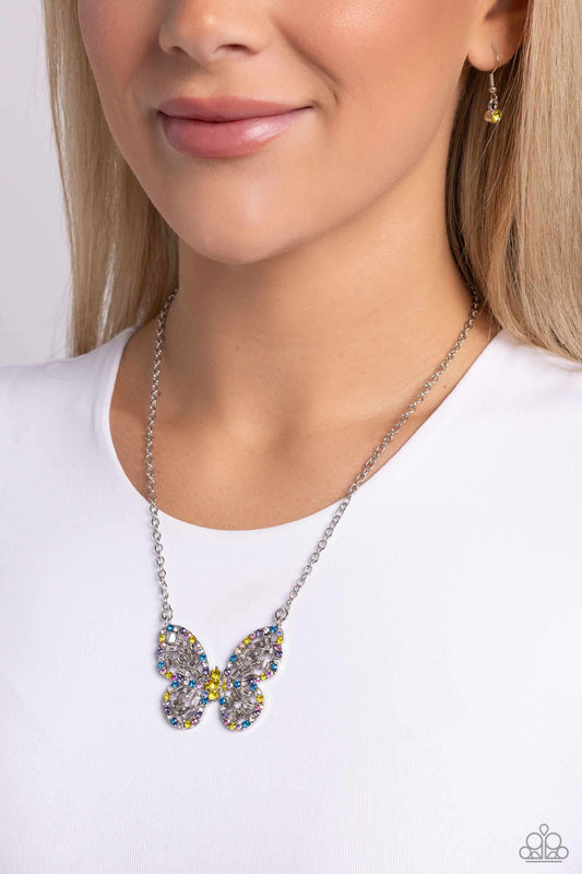 Aerial Academy - Yellow Paparazzi Butterfly Necklace $5 Jewelry with Janet Morgan Necklaces