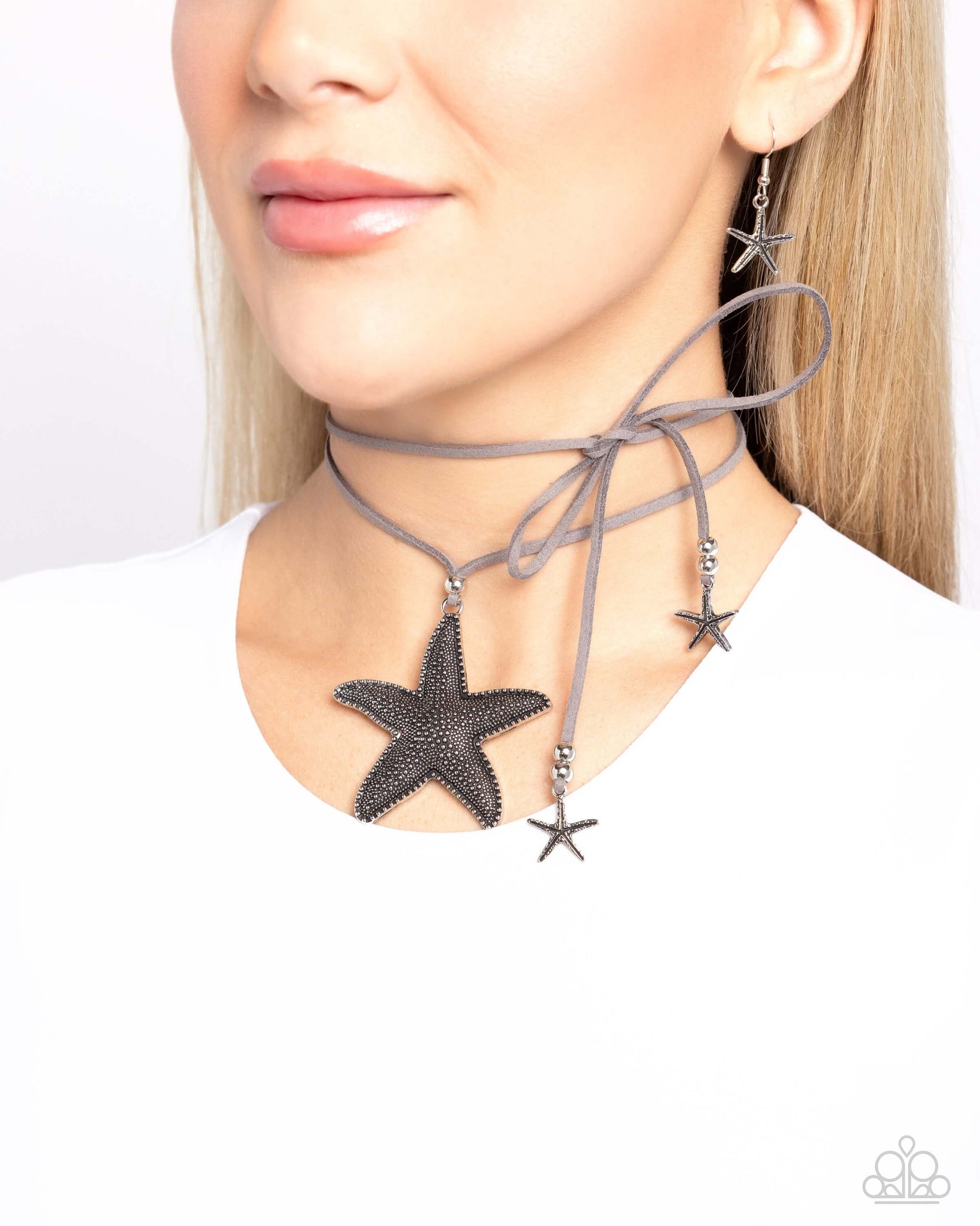 Starfish Sentiment - Silver Paparazzi Urban Necklace $5 Jewelry with Janet Morgan Necklaces