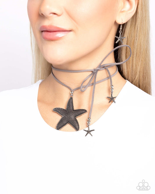 Starfish Sentiment - Silver Paparazzi Urban Necklace $5 Jewelry with Janet Morgan Necklaces