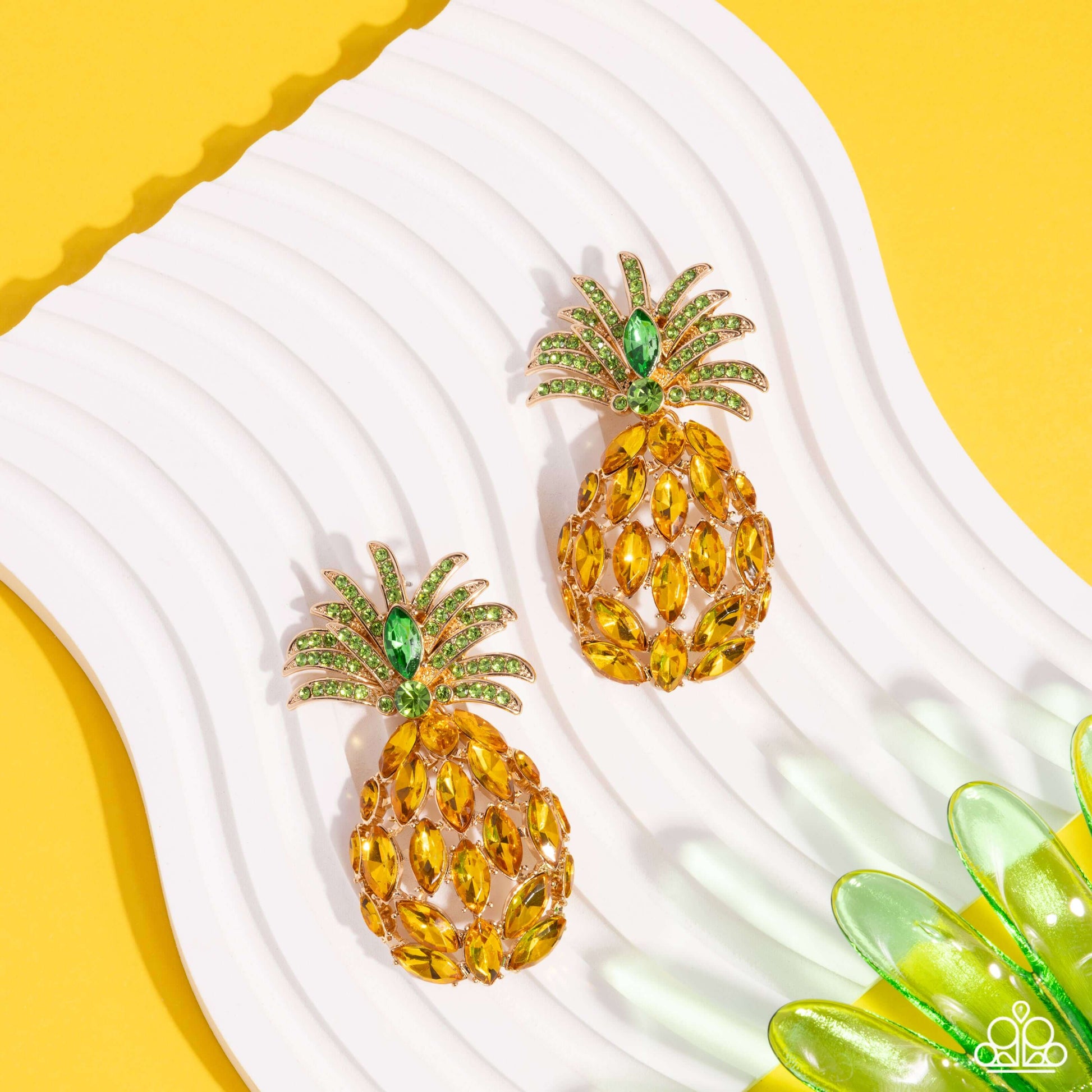 Pineapple Pizzazz - Yellow Paparazzi Earrings $5 Jewelry with Janet Morgan Earrings