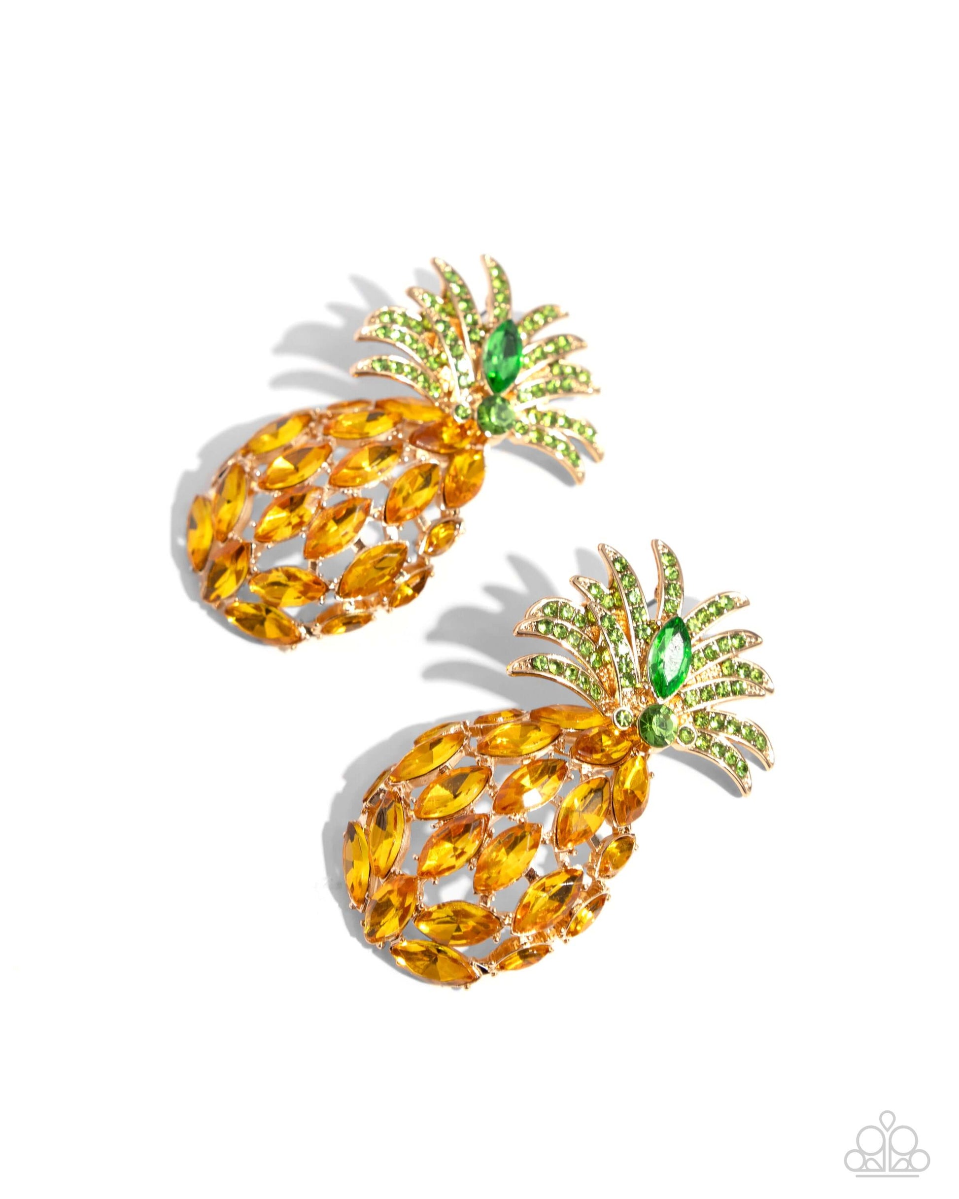 Pineapple Pizzazz - Yellow Paparazzi Earrings $5 Jewelry with Janet Morgan Earrings