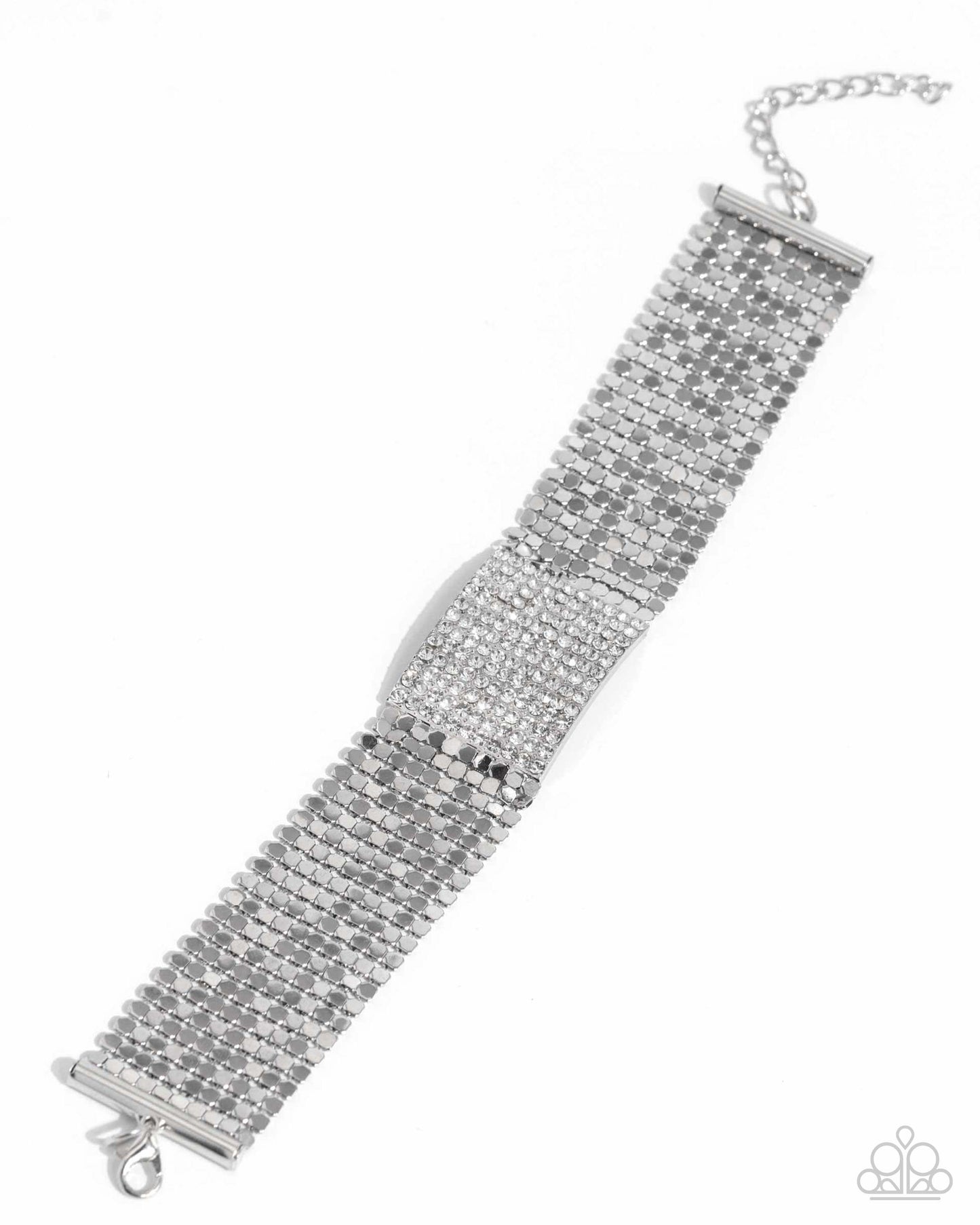 Disco Dame - White Paparazzi Bracelet - Life of the Party Exclusive $5 Jewelry with Janet Morgan Bracelets