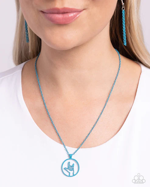 Abstract ASL - Blue ♥ Necklace