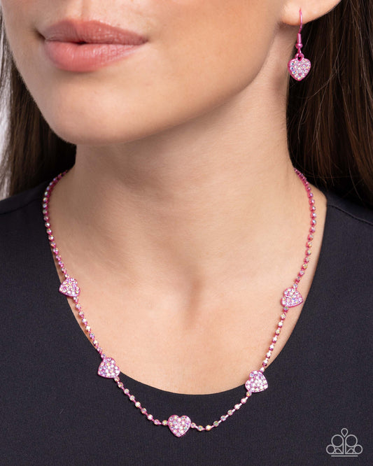Homecoming Hearts - Pink Paparazzi Necklace $5 Jewelry with Janet Morgan Necklaces