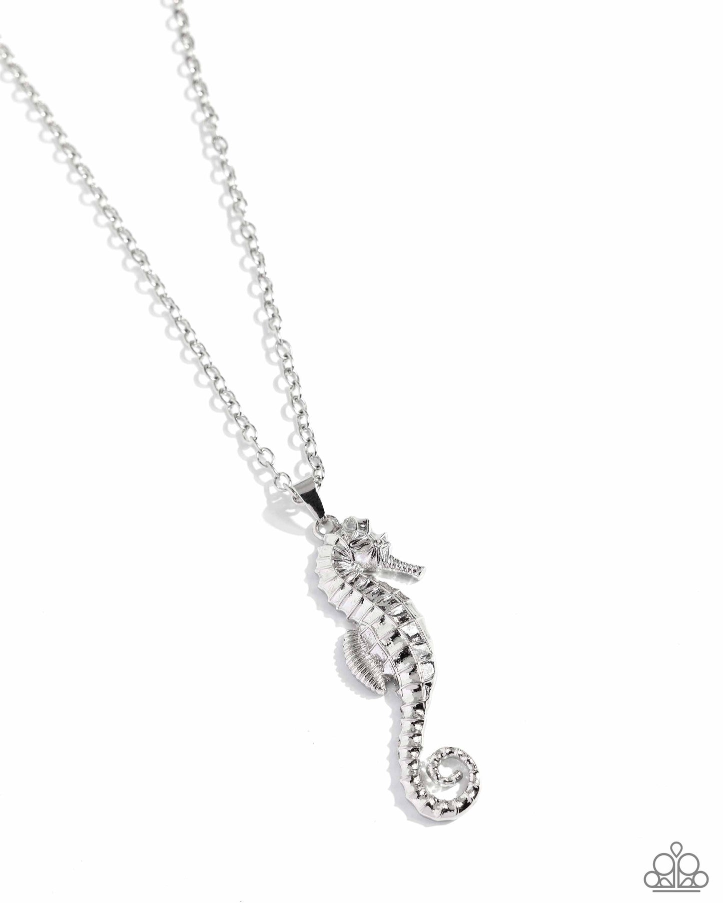 Sparkling Seahorse - Silver Necklace Paparazzi $5 Jewelry with Janet Morgan Necklaces