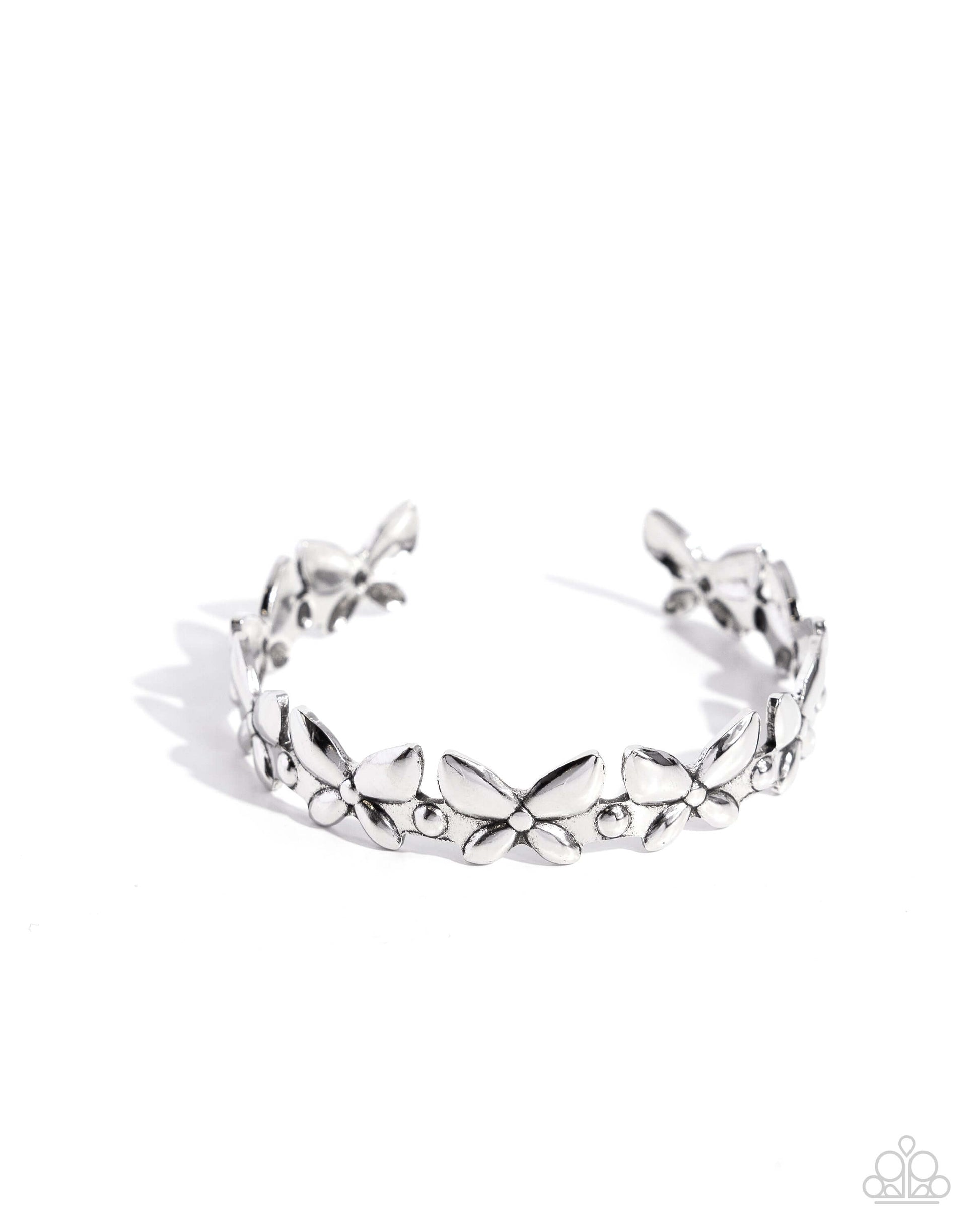 Aerial Amazement - Silver Paparazzi Butterfly Cuff Bracelet $5 Jewelry with Janet Morgan Bracelets