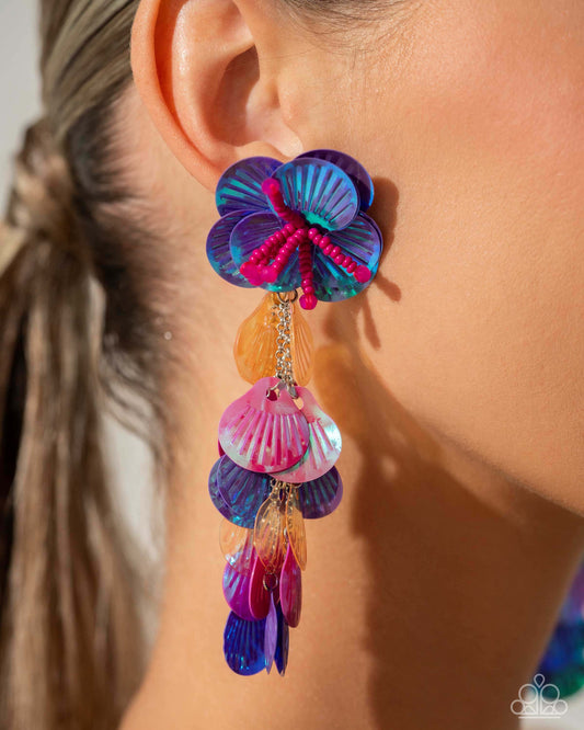 Under the Waves - Purple Paparazzi Earrings $5 Jewelry with Janet Morgan Earrings