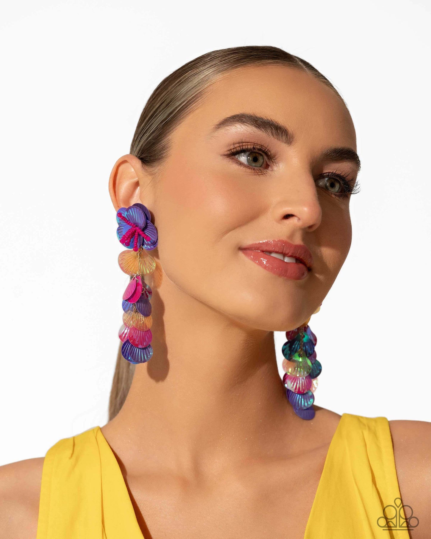 Under the Waves - Purple Paparazzi Earrings $5 Jewelry with Janet Morgan Earrings