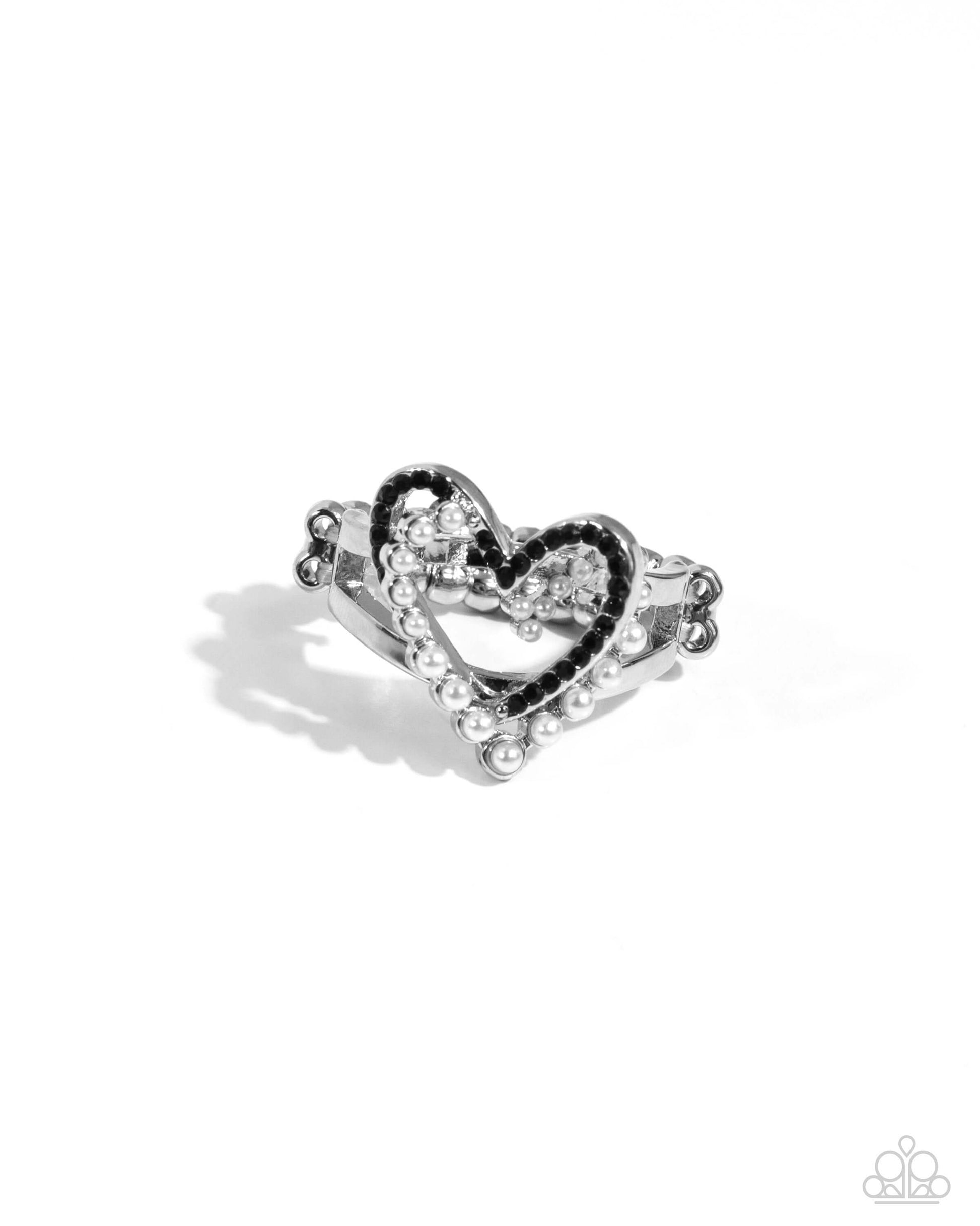 Just a Crush - Black Paparazzi Heart Ring $5 Jewelry with Janet Morgan Rings