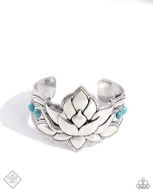 Desert Drill - Blue Paparazzi Bracelet Accessories,Bracelet,Cuff,Silver Accents,Turquoise