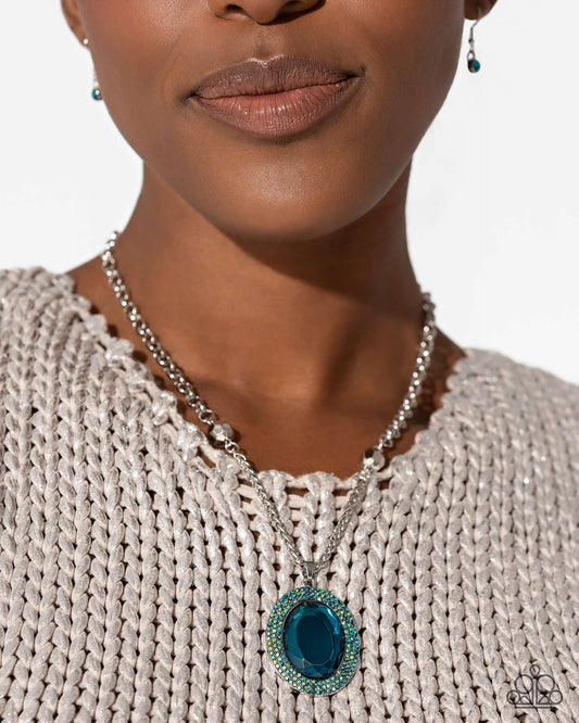 Manufactured Majesty - Blue Paparazzi Necklace $5 Jewelry with Janet Morgan Necklaces