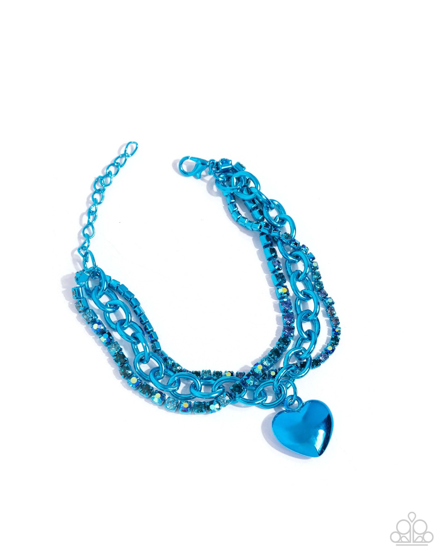 Affectionate Accent - Blue Heart Paparazzi Bracelet $5 Jewelry with Janet Morgan Bracelets