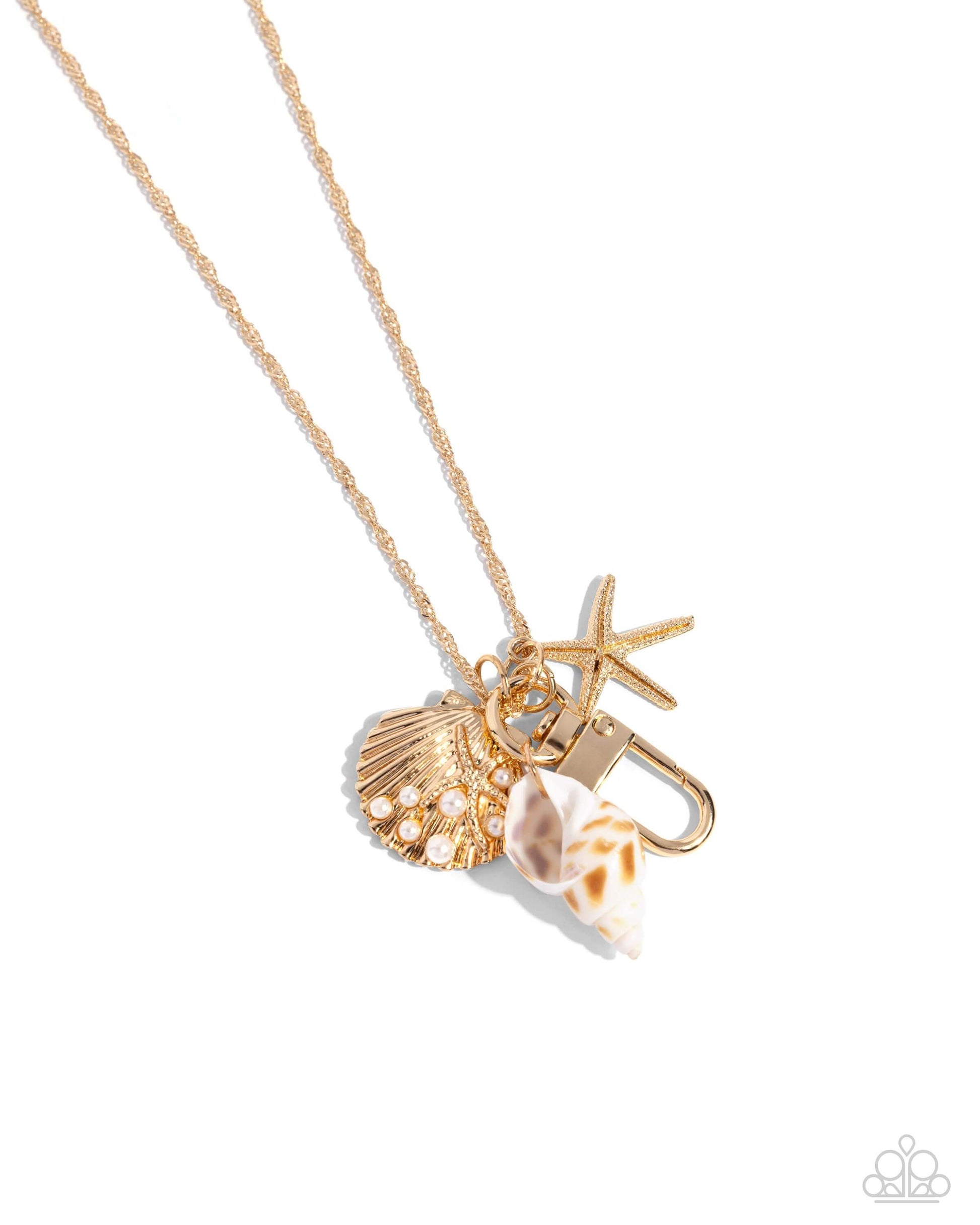 Coastal Crowd - Gold Paparazzi Necklace $5 Jewelry with Janet Morgan Necklaces