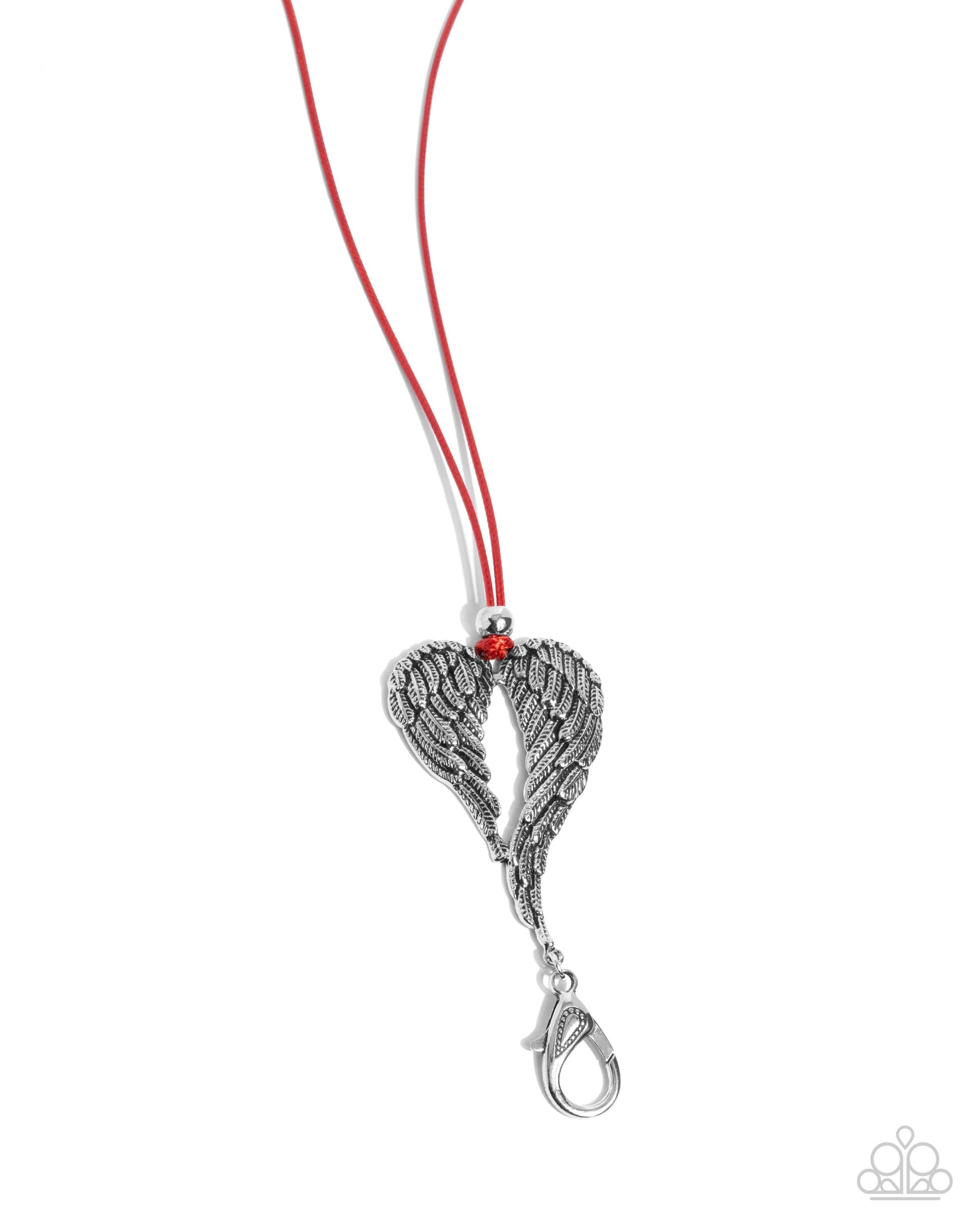 Angelic Attraction - Red Paparazzi Lanyard Angel Wings $5 Jewelry with Janet Morgan Necklaces