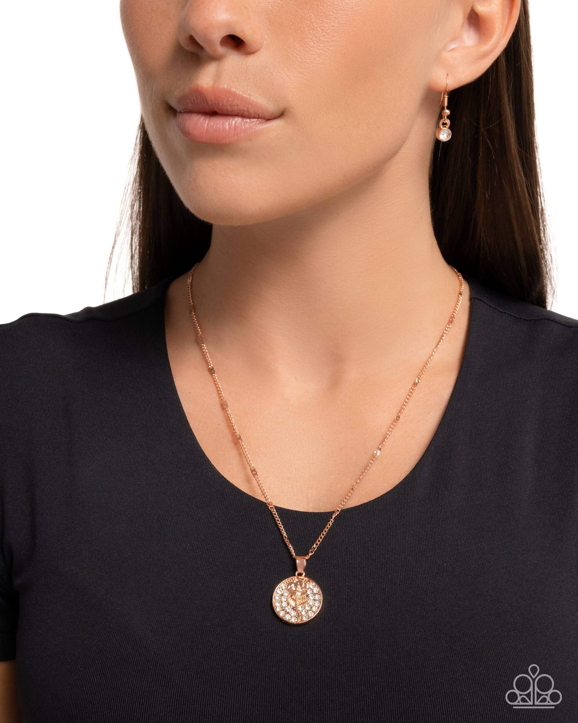 CUTIE and the Beast - Copper Paparazzi Rose Necklace $5 Jewelry with Janet Morgan Necklaces