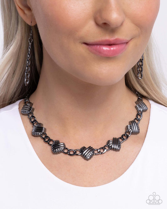 Mingling Medley - Black Paparazzi Heart Necklace $5 Jewelry with Janet Morgan Necklaces
