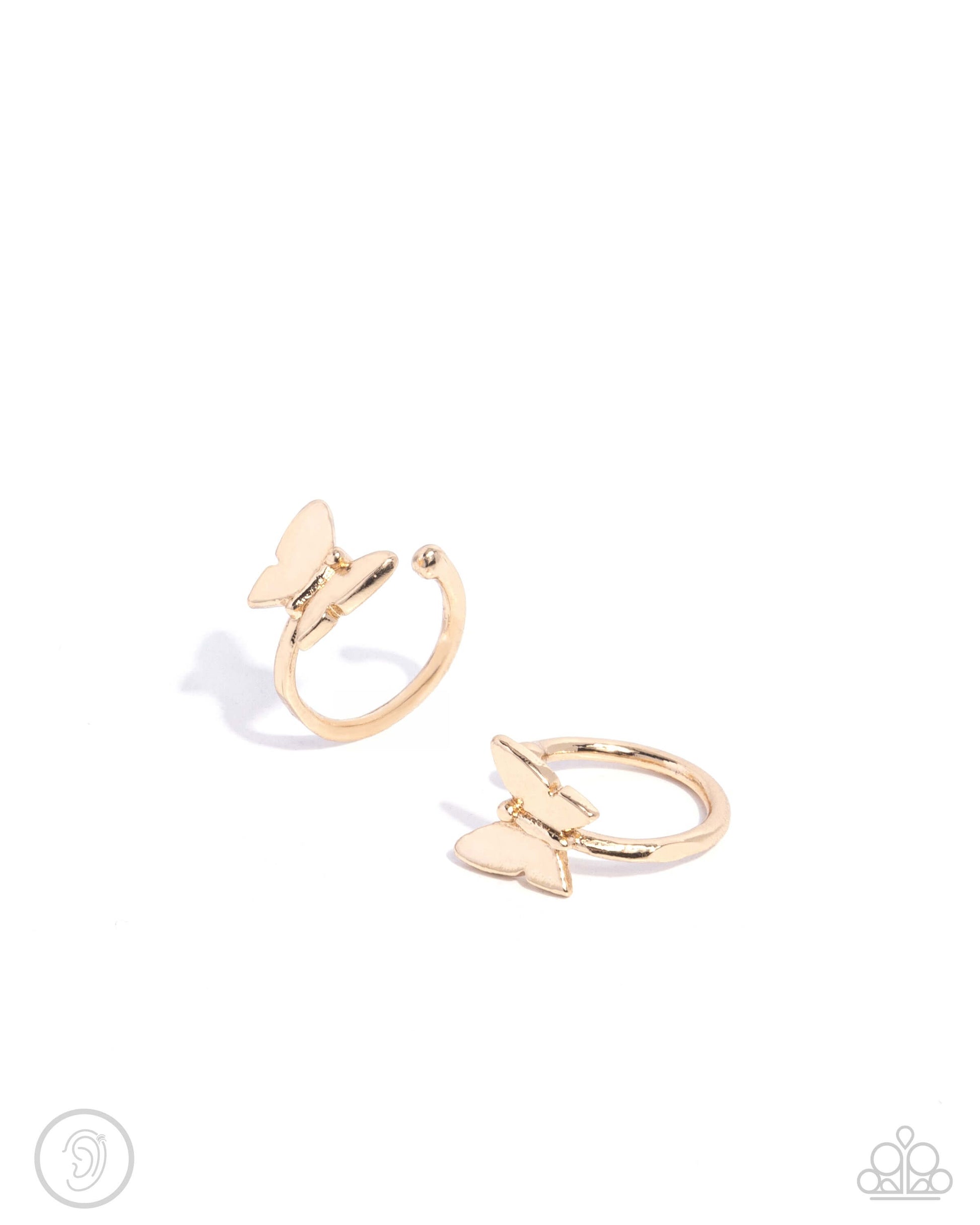 Aerial Attitude - Gold Paparazzi Earrings $5 Jewelry with Janet Morgan Earrings