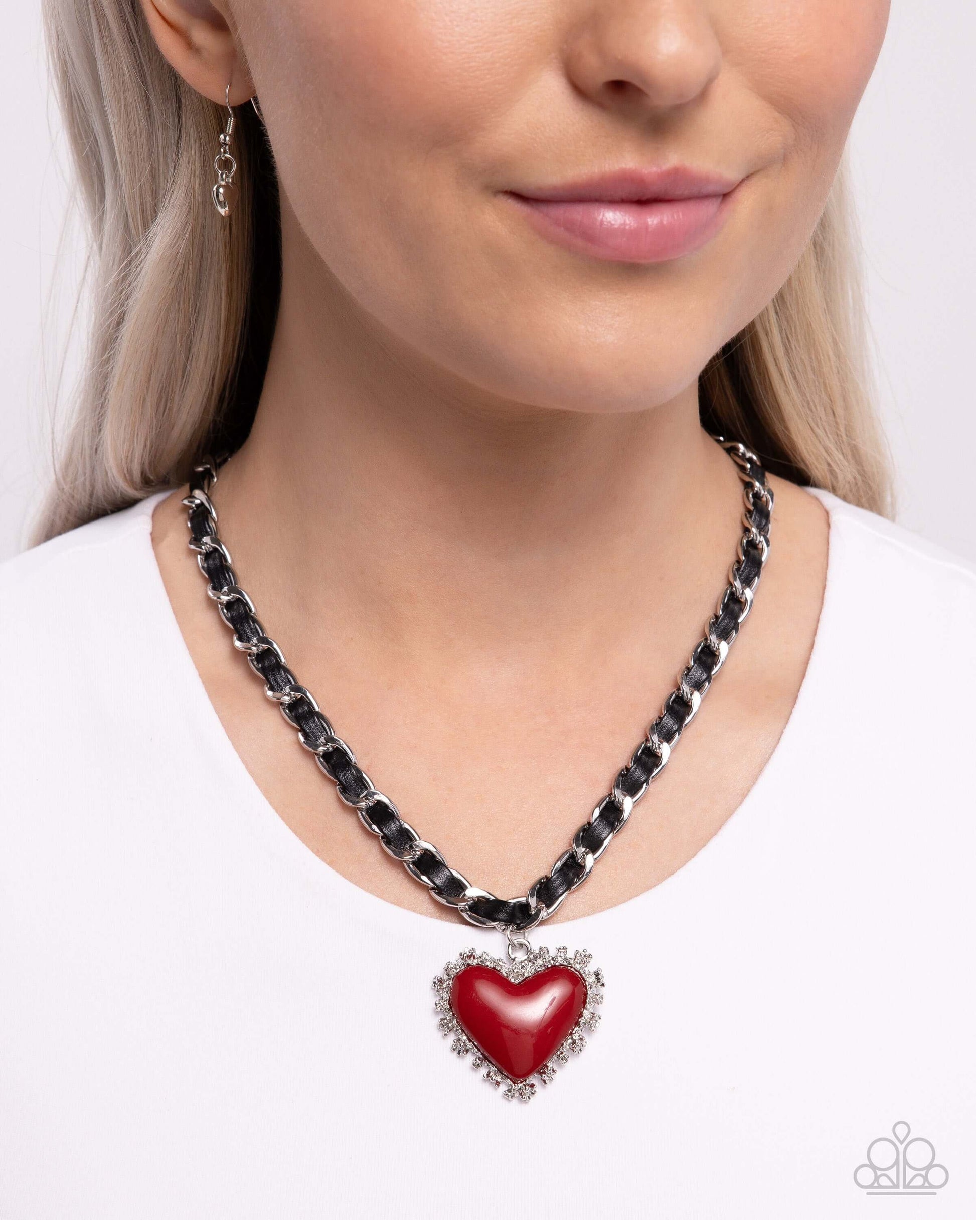 Austere Attraction - Red Paparazzi Earrings $5 Jewelry with Janet Morgan Necklaces