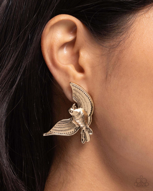 Bird of PLAY - Gold Paparazzi Earrings $5 Jewelry with Janet Morgan Earrings