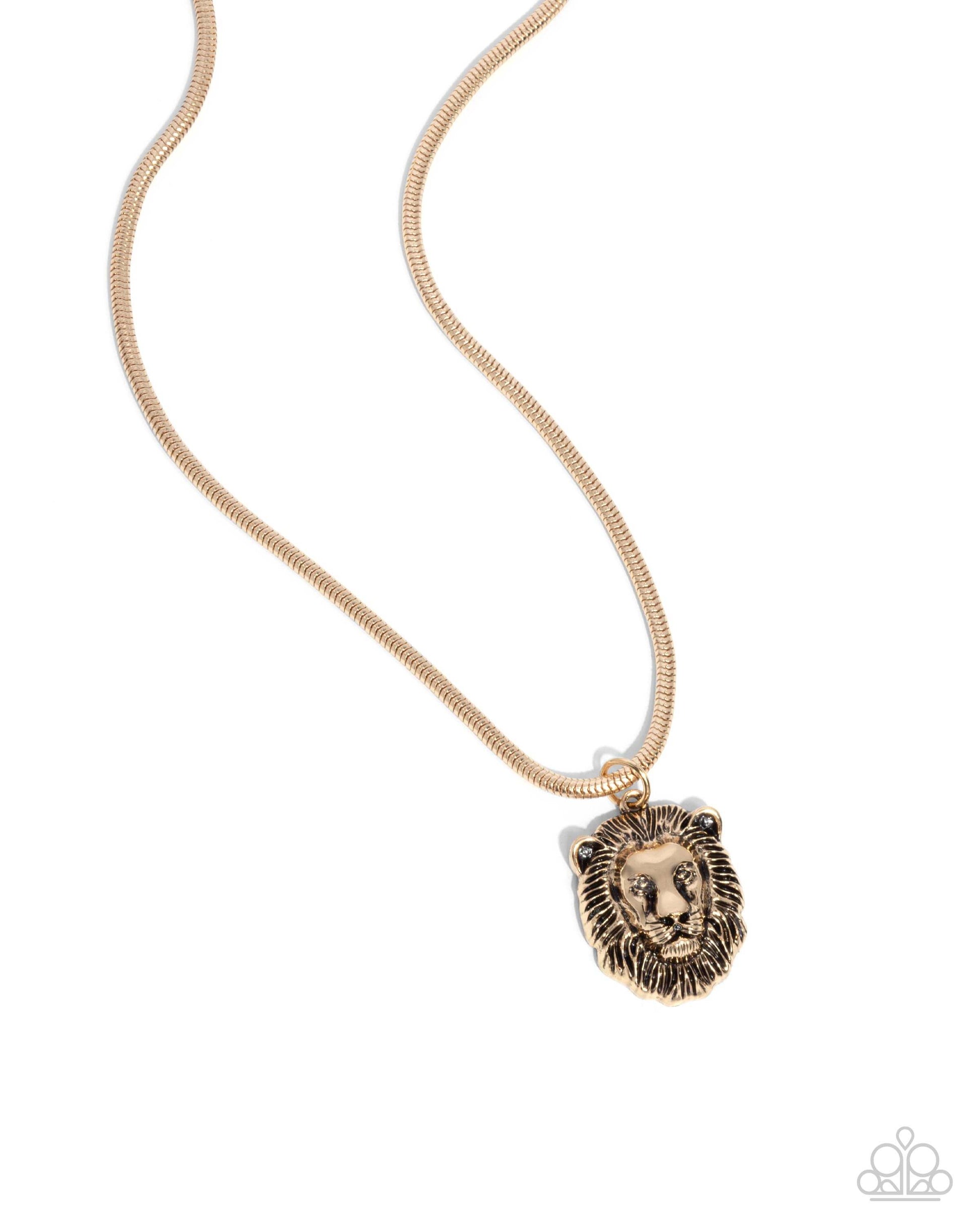 Leo Leader - Gold Paparazzi Lion Necklace $5 Jewelry with Janet Morgan Necklaces