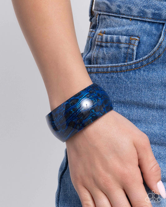Radical Rendezvous - Blue Paparazzi Cuff Bracelet $5 Jewelry with Janet Morgan Bracelets