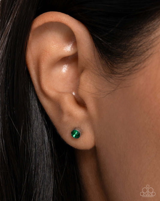 Logical Light - Green Paparazzi Post Earrings $5 Jewelry with Janet Morgan Earrings