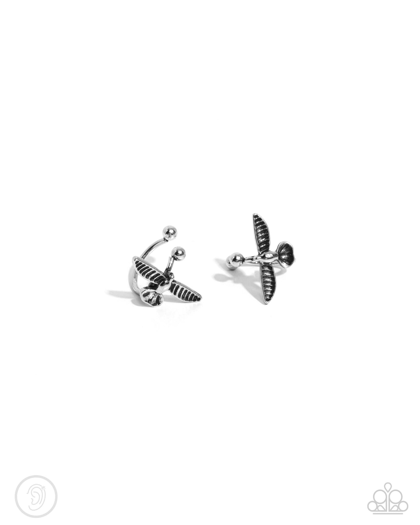 Soaring Sparrow - Silver Paparazzi Cuff Earrings $5 Jewelry with Janet Morgan Earrings
