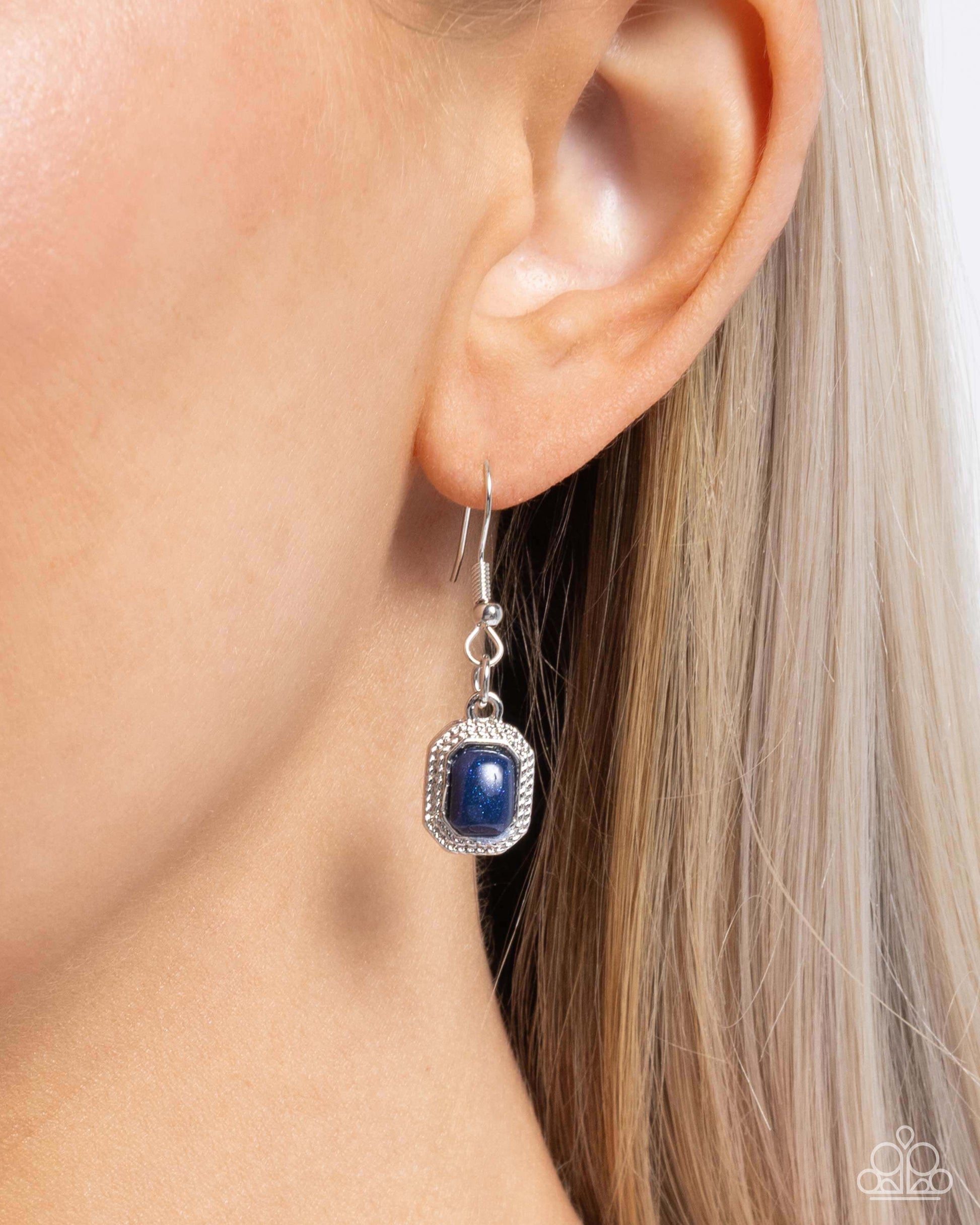 Clandestine Color - Blue Paparazzi Necklace Accessories,Blue,Necklace,Short Necklace,Silver Accents