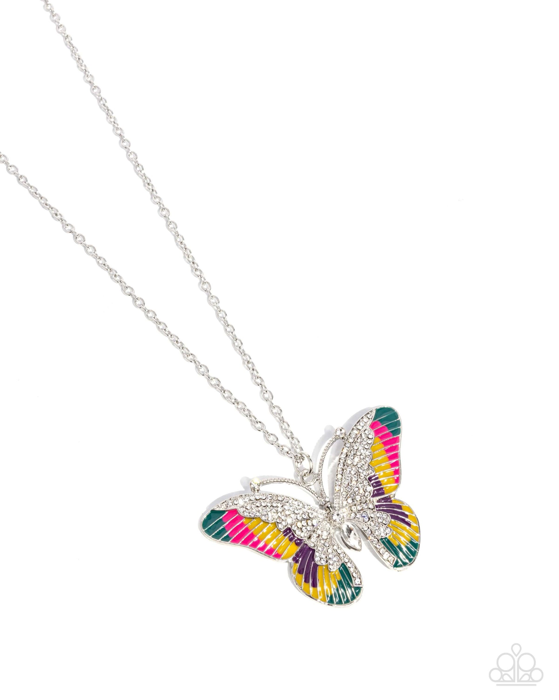 Papillon Pizzazz - Yellow Paparazzi Butterfly Necklace $5 Jewelry with Janet Morgan Necklaces