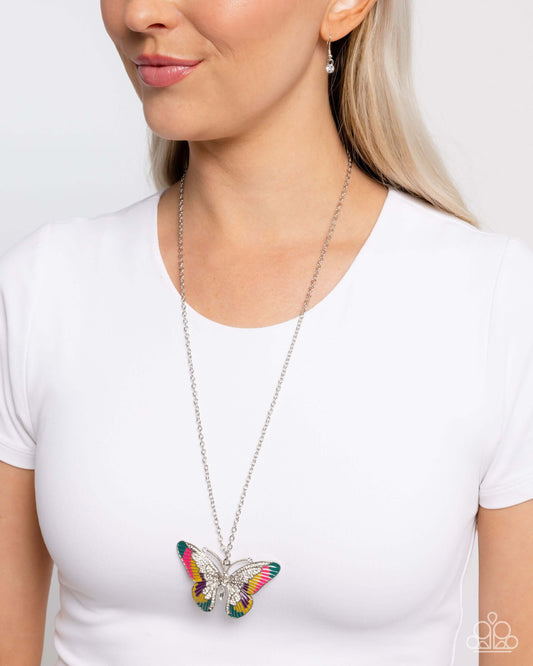 Papillon Pizzazz - Yellow Paparazzi Butterfly Necklace $5 Jewelry with Janet Morgan Necklaces