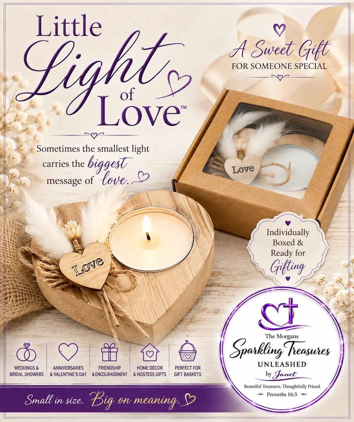 Little Light of Love™ Heart Candle