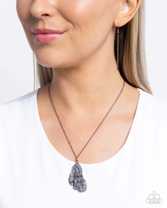 Experimental Echo - Black Paparazzi Necklace $5 Jewelry with Janet Morgan Necklaces