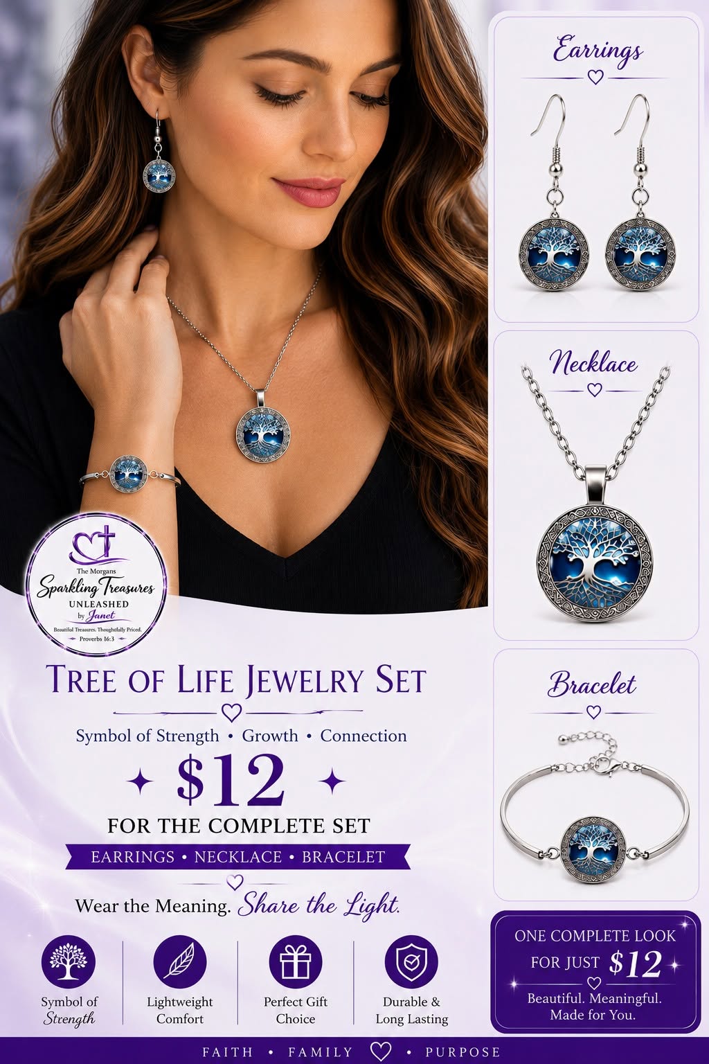 Tree of Life™ 3-Piece Blue Jewelry Set