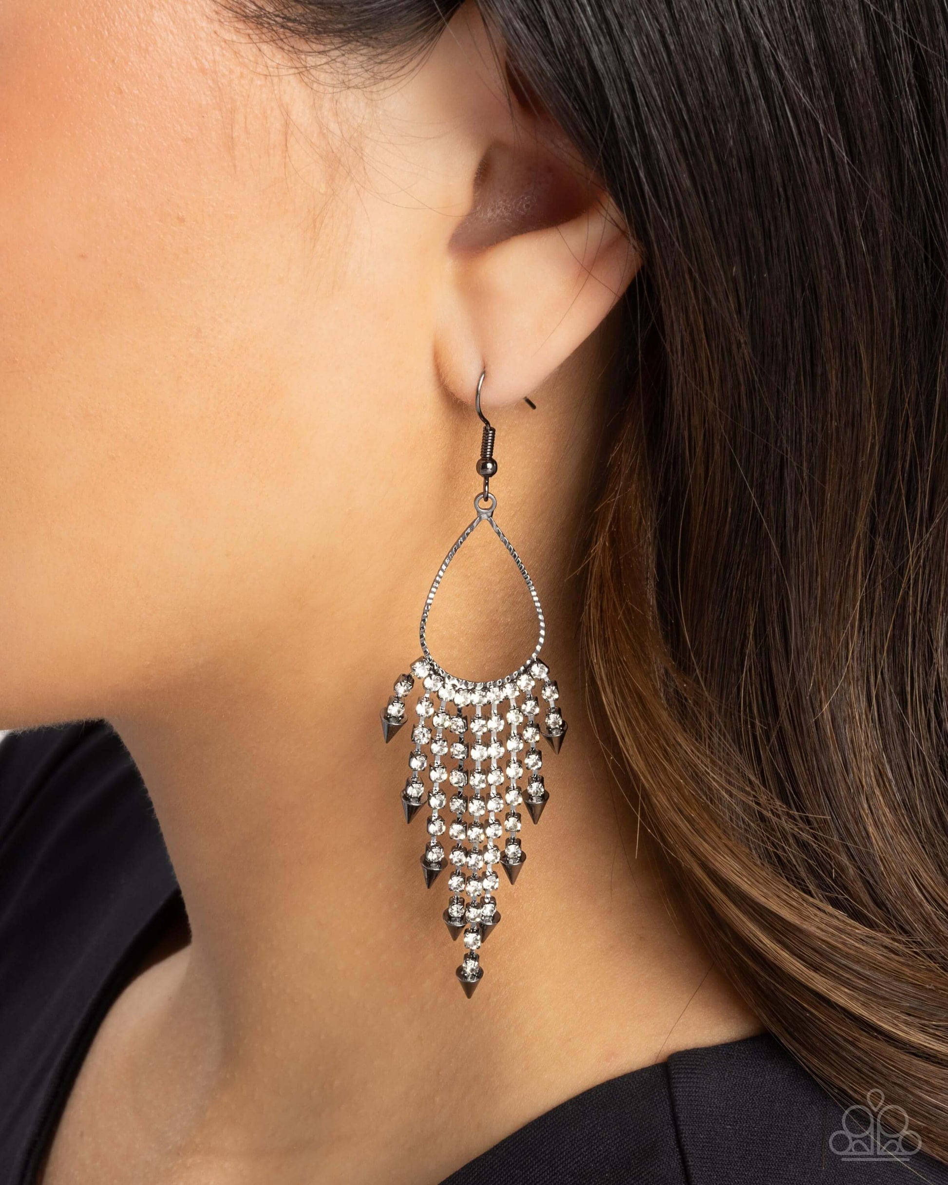 Sharp Streaming - Black Paparazzi Earrings $5 Jewelry with Janet Morgan Earrings