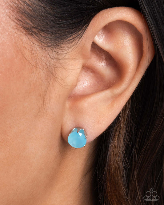 Simply Sublime - Blue Cubic Zirconia Paparazzi Earrings Accessories,Blue,Cubic Zirconia,earrings,Post