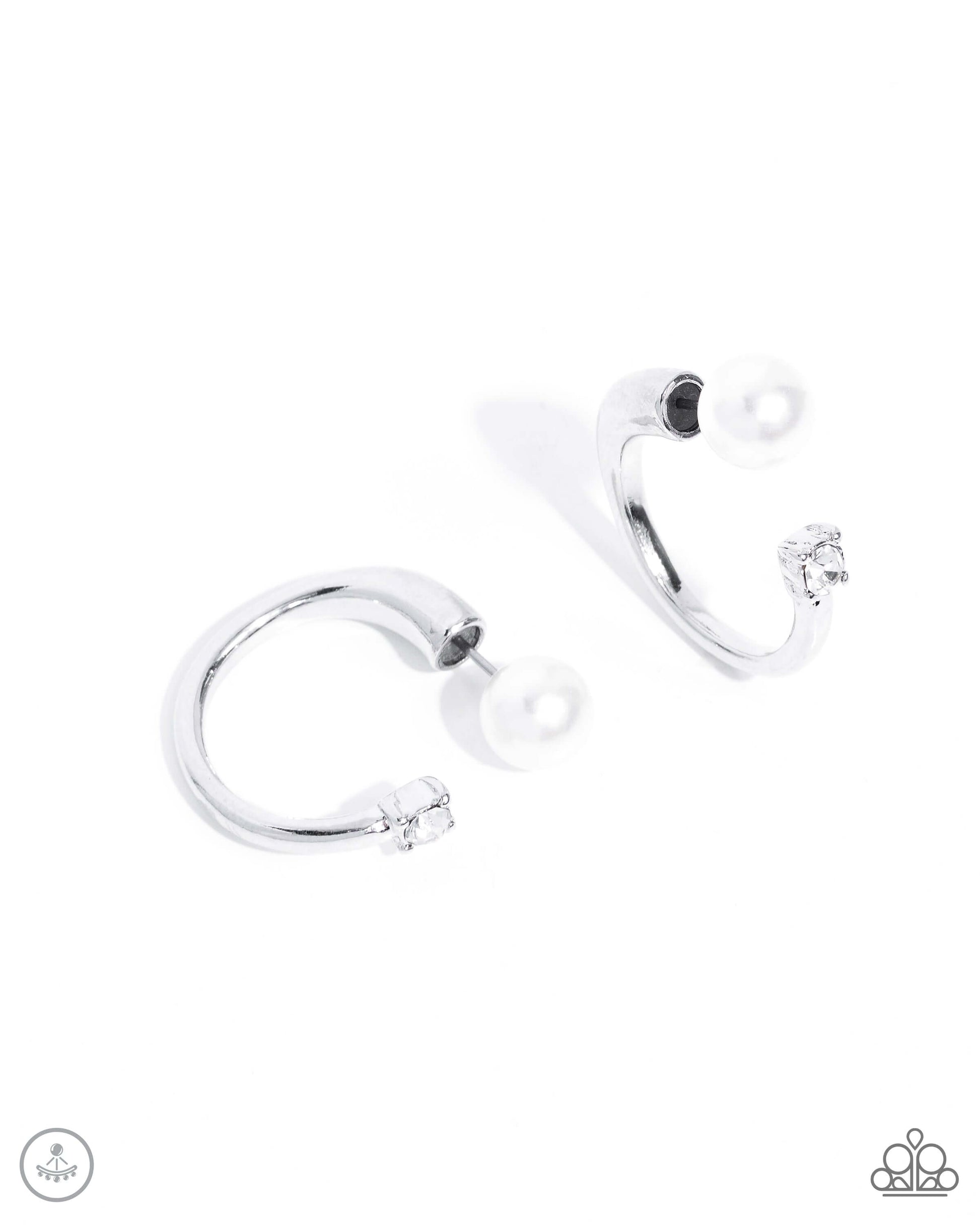 Decade Dance - White Paparazzi Earrings $5 Jewelry with Janet Morgan Earrings