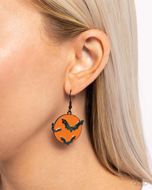 Vampire Bats - Orange Paparazzi Halloween Earrings $5 Jewelry with Janet Morgan Earrings