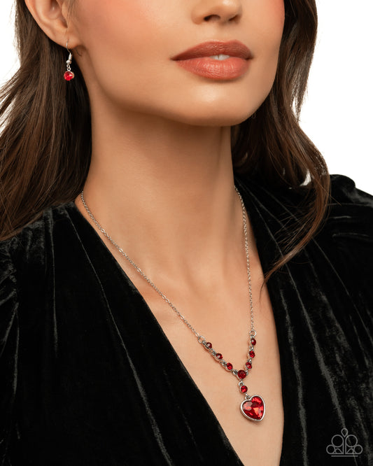 PREORDER ~ Fresh Fondness - Red Paparazzi Heart Necklace