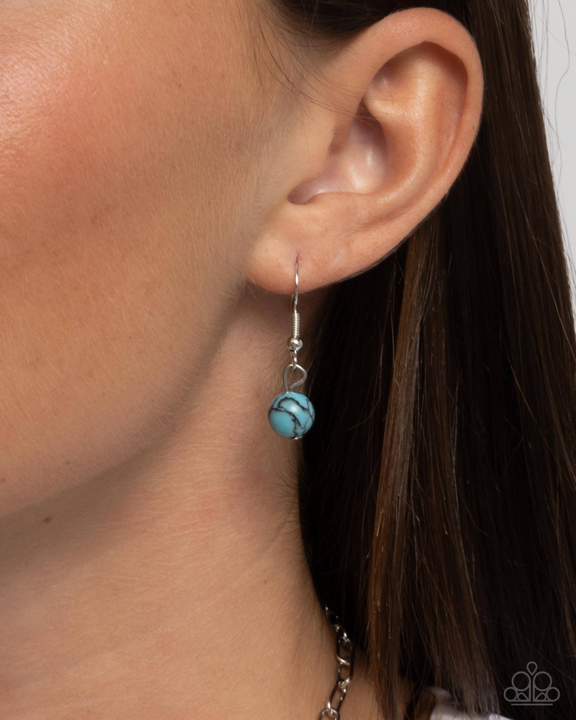 Longhorn Lasso - Blue Paparazzi Western Necklace $5 Jewelry with Janet Morgan Necklaces