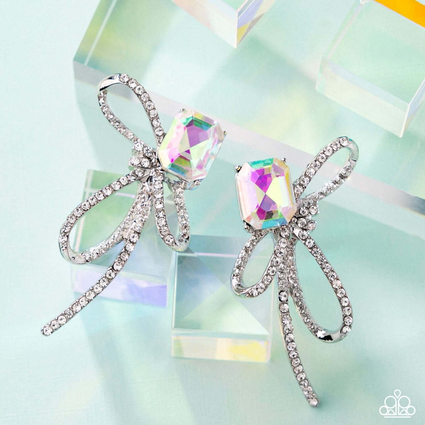 Positively Radiant - Multi Paparazzi Bow Post Earrings