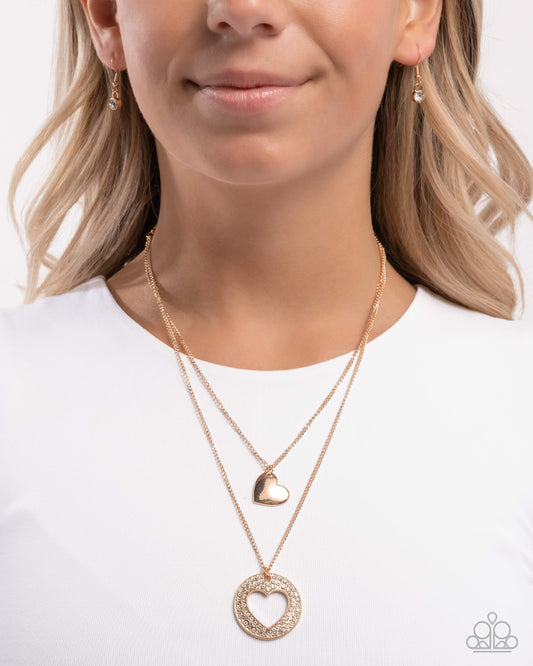 PREORDER ~ Matchmaker Mural - Gold Paparazzi Heart Necklace
