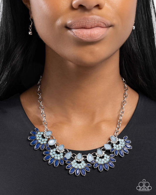 Flawless Fringe - Blue Paparazzi Necklace Accessories,Blue,Necklace,Short Necklace,Silver Accents