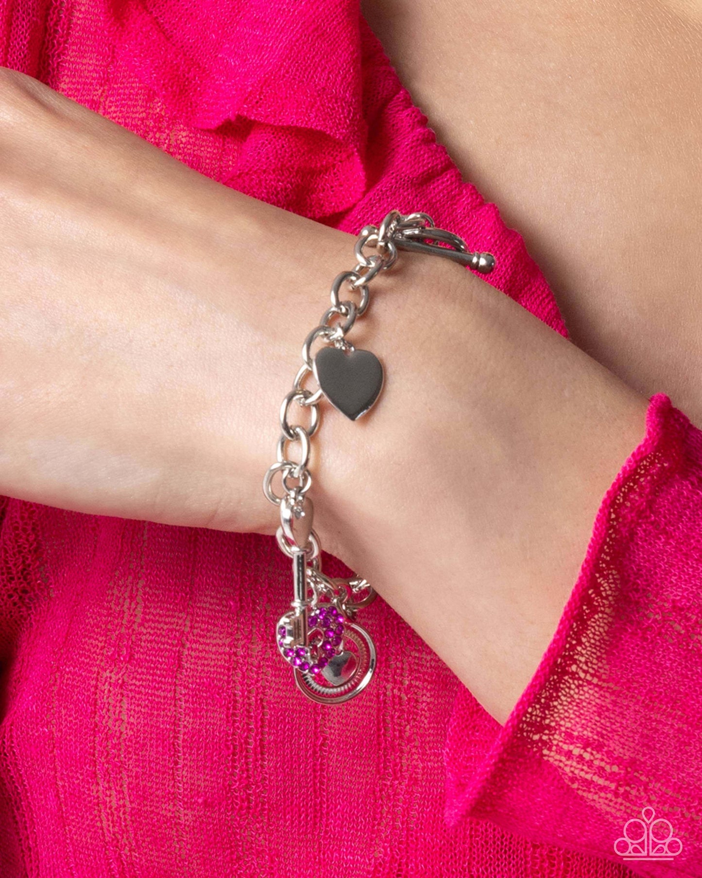 Complete Look Necklace and Bracelet Heart Pink Paparazzi Set $5 Jewelry with Janet Morgan Jewelry Set
