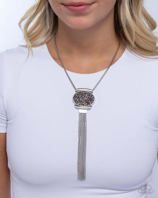 Chained Complication - Silver Paparazzi Necklace $5 Jewelry with Janet Morgan Necklaces