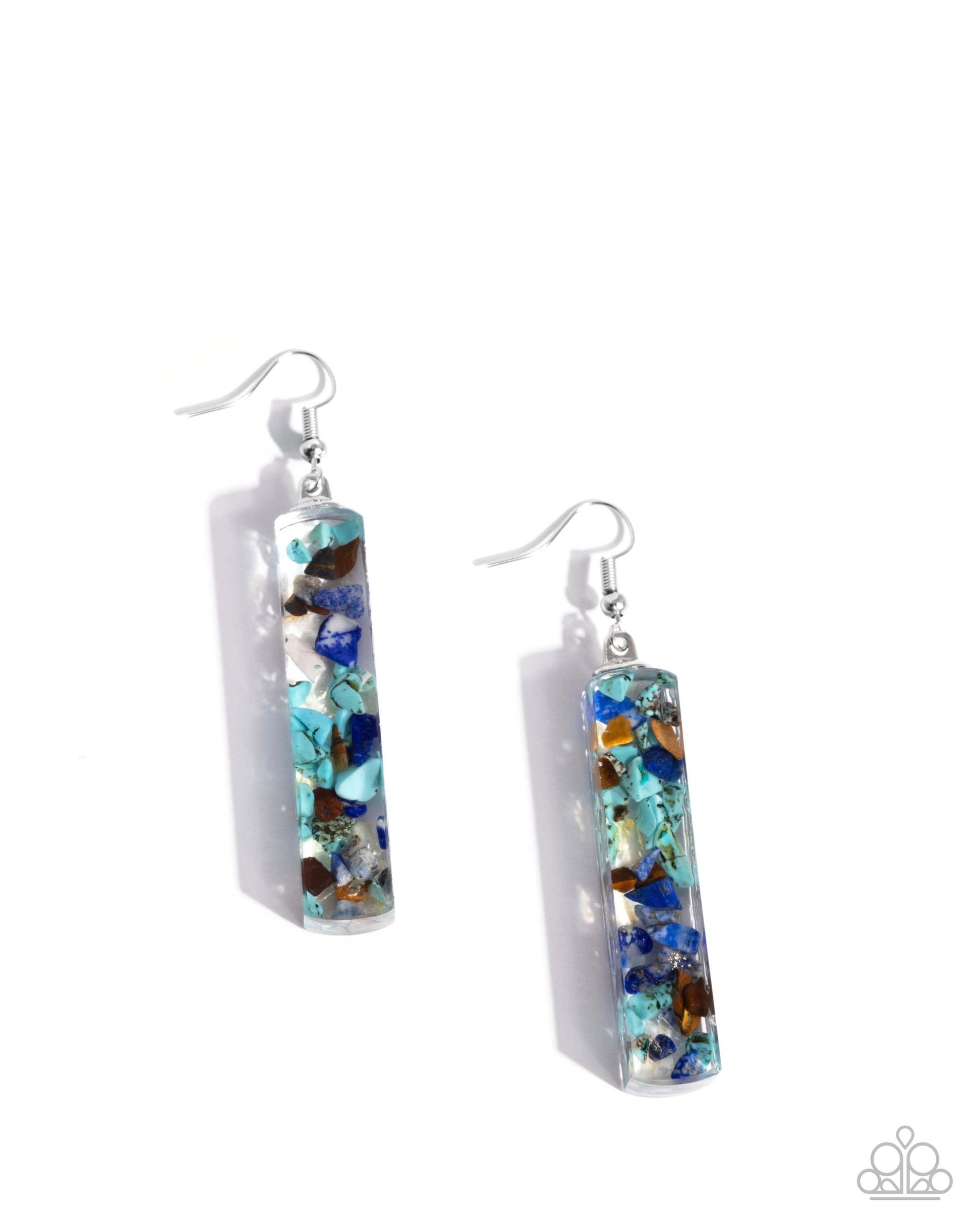 Natural Nightlife - Multi Paparazzi Earrings Accessories,Blue,earrings,Multicolor,Tigers Eye,Turquoise