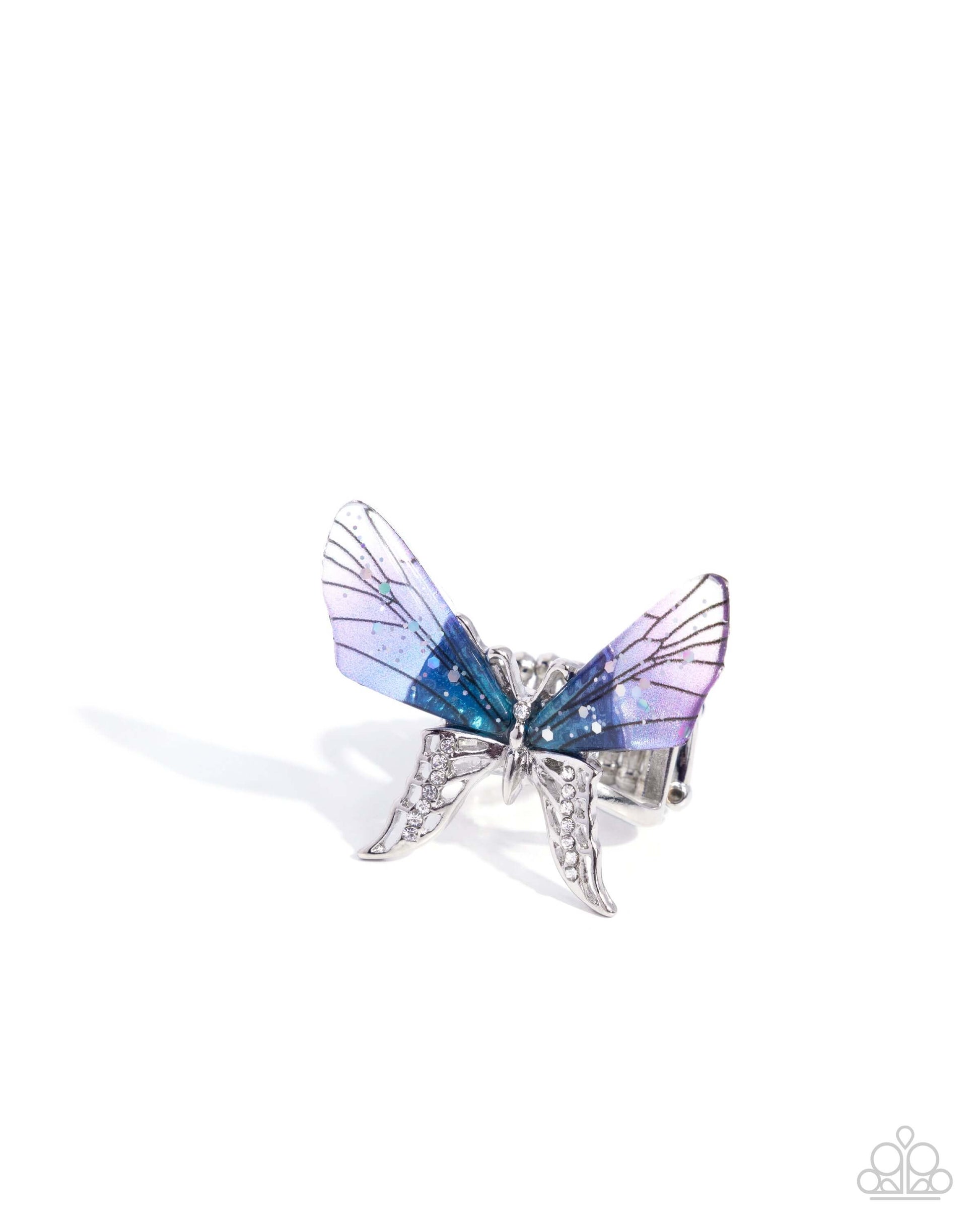 Light Landing - Blue Paparazzi Butterfly Ring Accessories,Blue,Butterfly,Ring