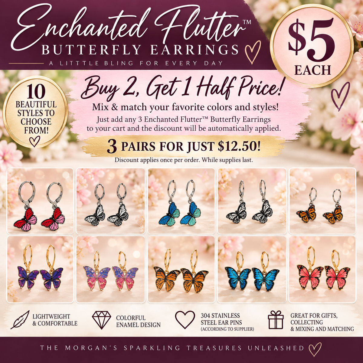 Enchanted Flutter Butterfly Earrings